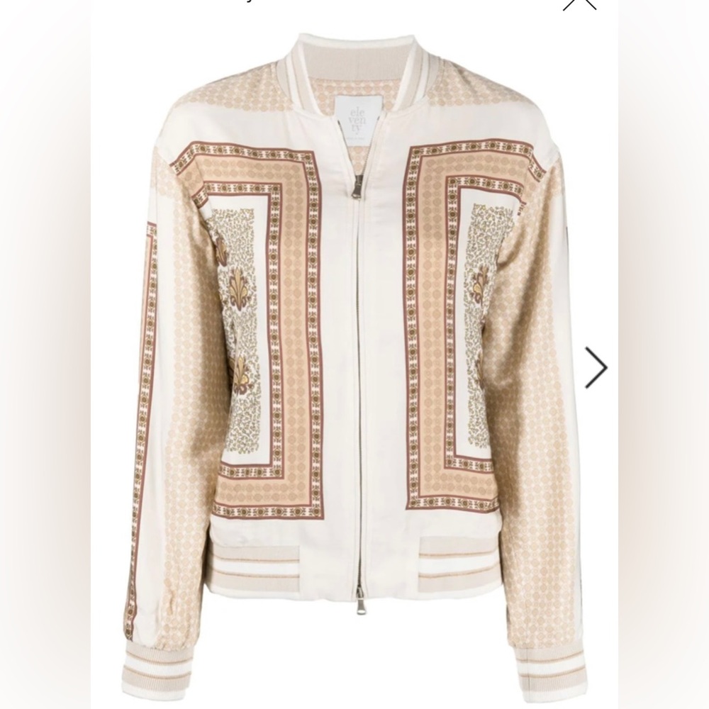 Eleventy Scarf-print Bomber Jacket in Neutrals XS/S